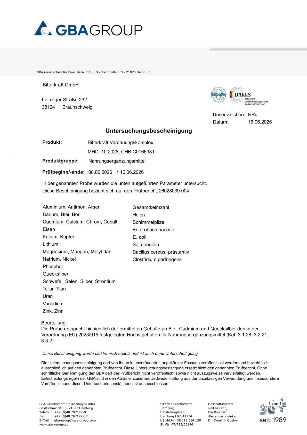 Bitterkraft Verdauungs-Komplex Geburtstagspaket