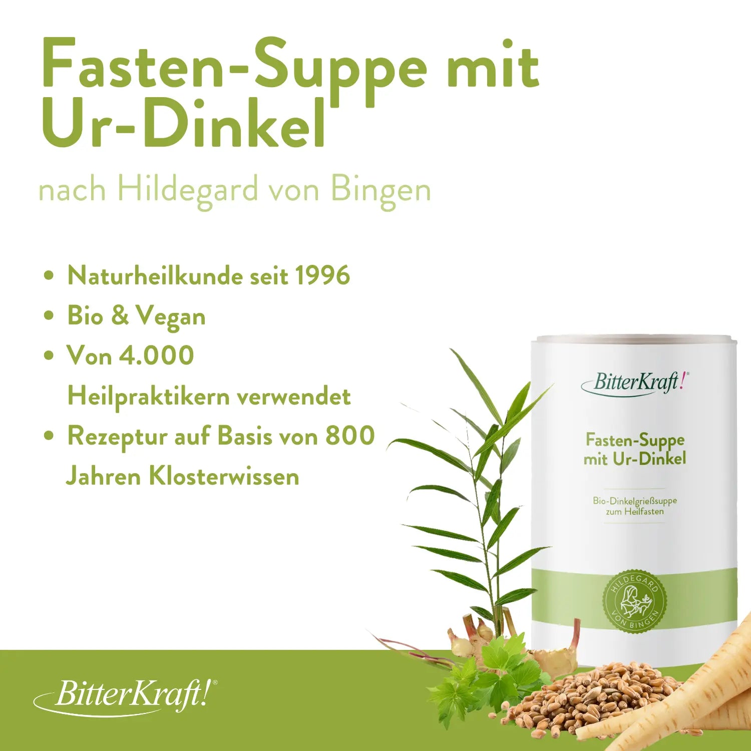 Fasten-Suppe mit Ur-Dinkel (BIO) Bitterkraft GmbH - Bitterkraft