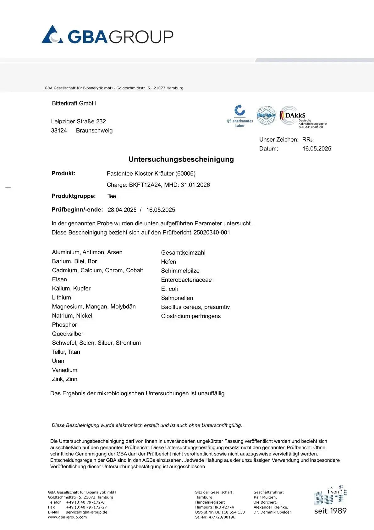 Abnehm-Fasten-Paket Bitterkraft GmbH - Bitterkraft