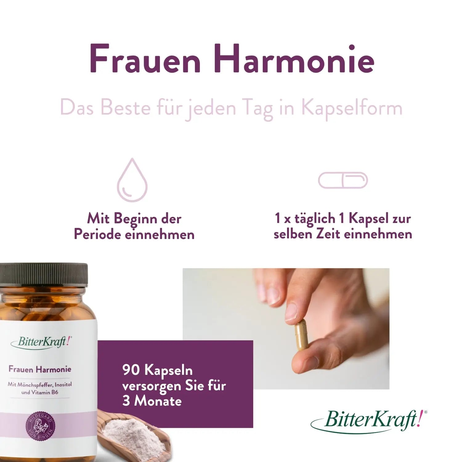Bitterkraft Frauen Harmonie mit Mönchspfeffer in Kapselform