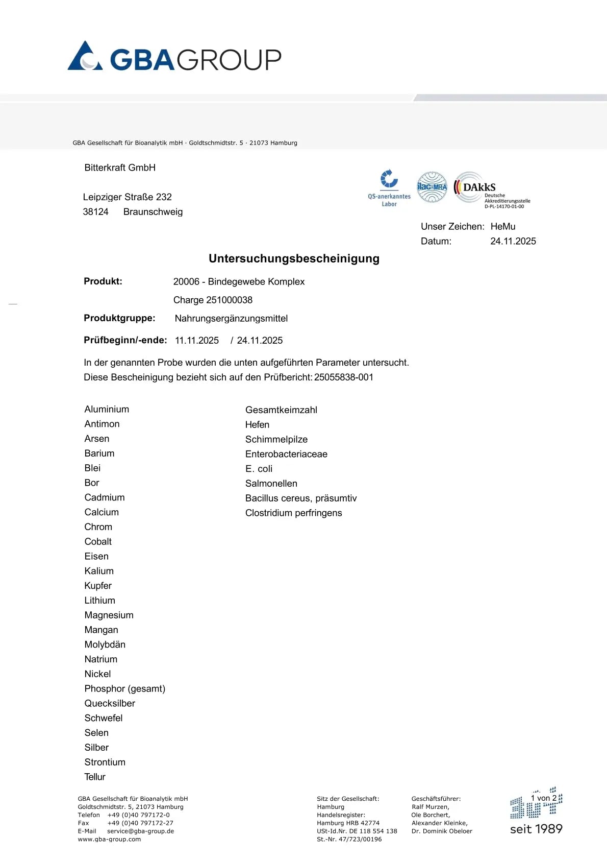 BitterKraft! Bindegewebe Komplex