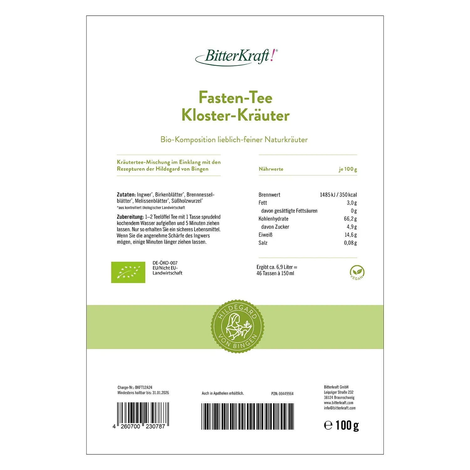 Fasten-Tee  Kloster-Kräuter Bitterkraft GmbH - Bitterkraft